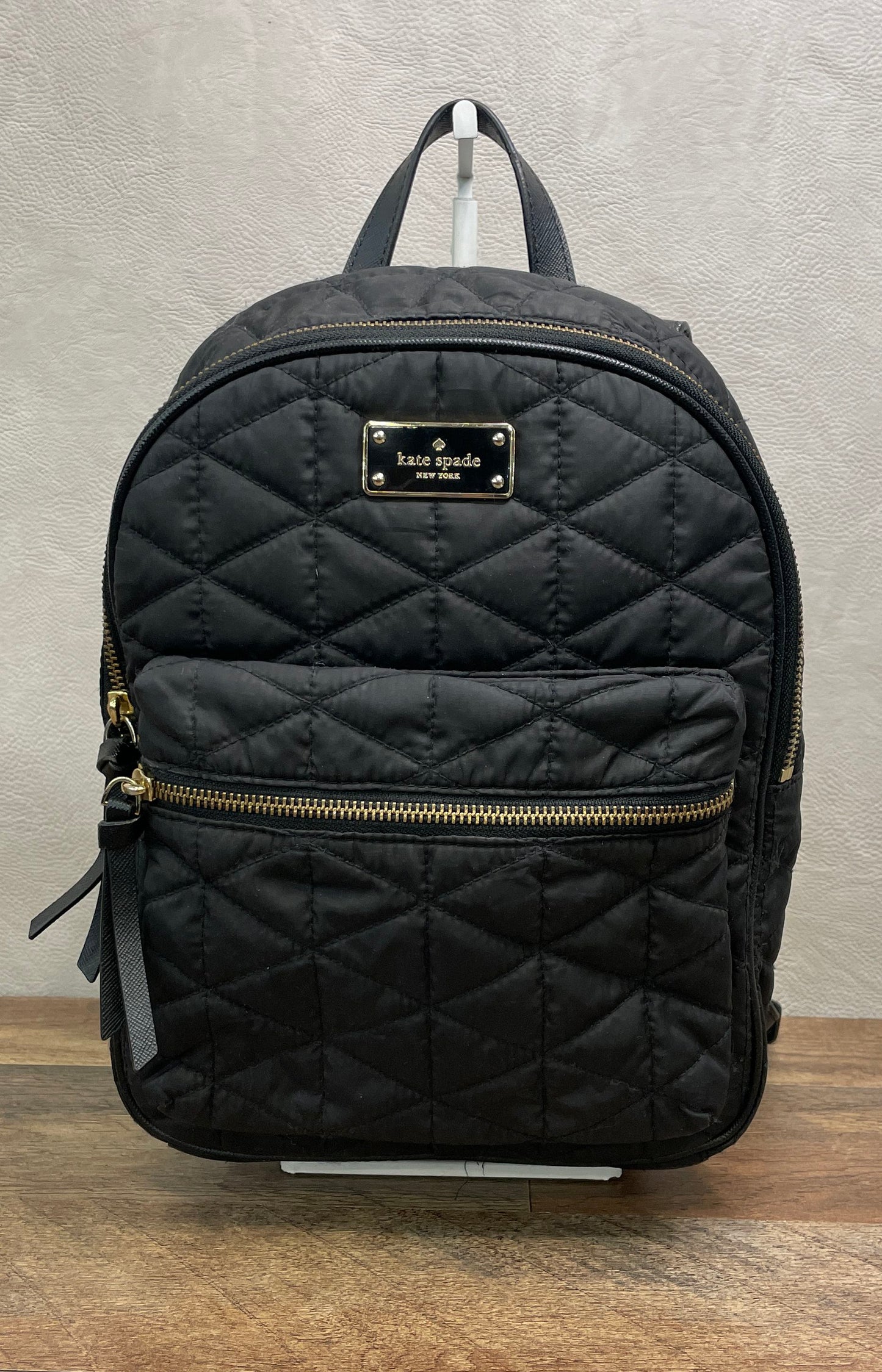 Kate Spade Black Wilson Road Quilted Small Bradley Backpack Gold Hardware