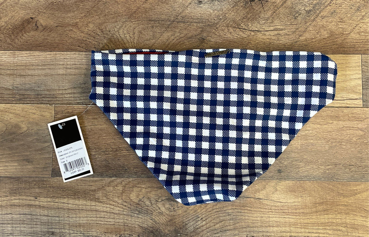 Juicy Couture Black Label Women's Gingham Bikini Bottoms Navy NWT Sz S