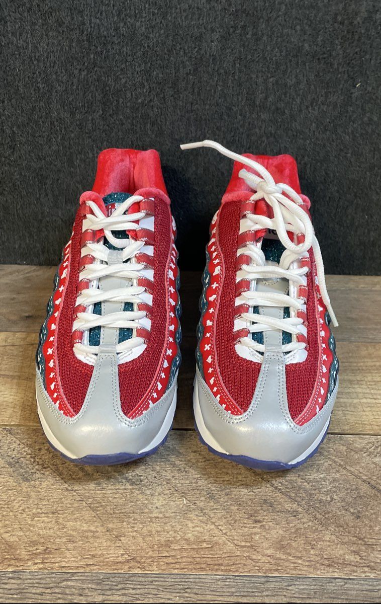 Nike Air Max 95 GS Christmas Holiday Red White Green Blue Size 6Y