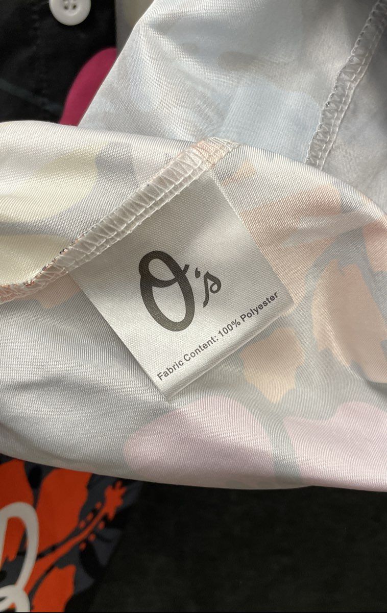 Baltimore Orioles O's Men's Black Floral Hawaiian Button Up Shirt Wings Sz M
