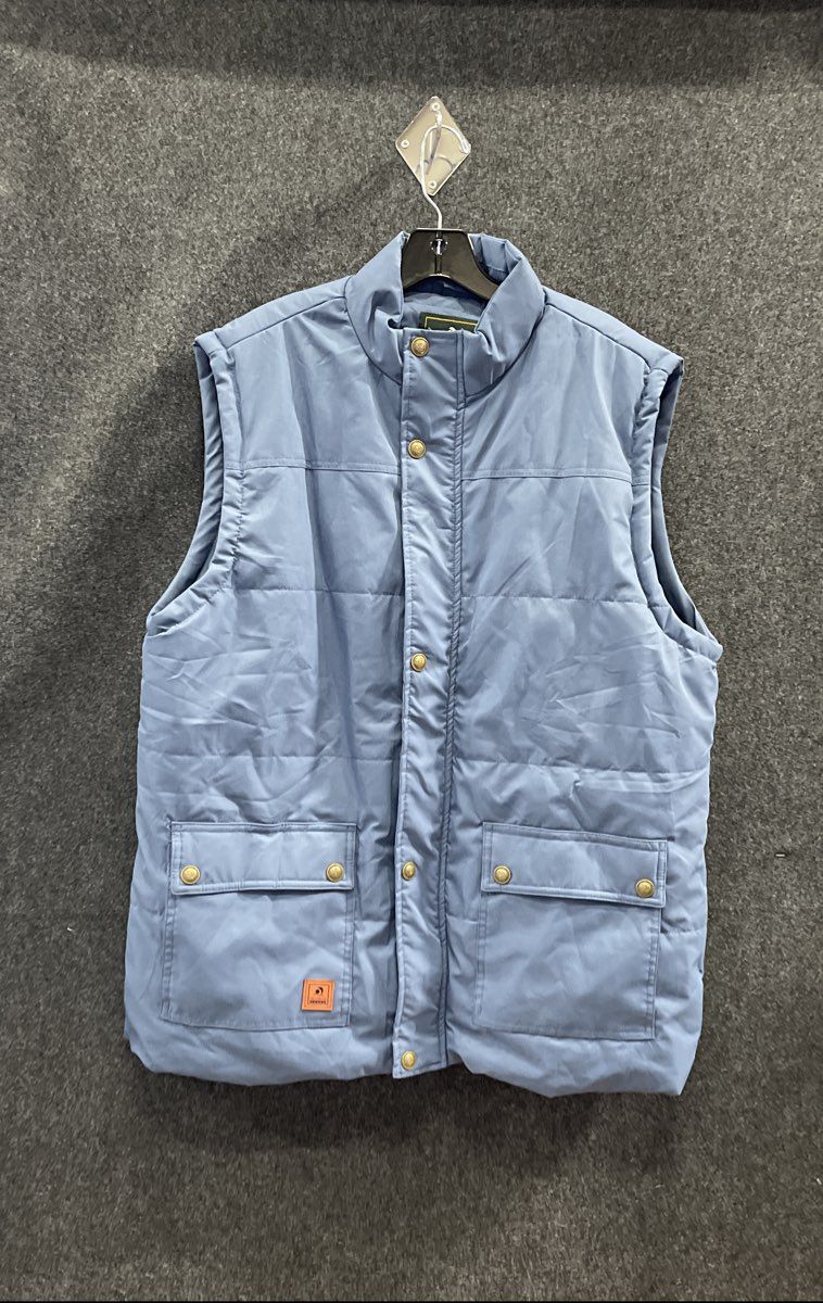 Coolchoice Men's Blue Quilted Puffer Vest Snap Front Outdoor Mock Neck Size XL
