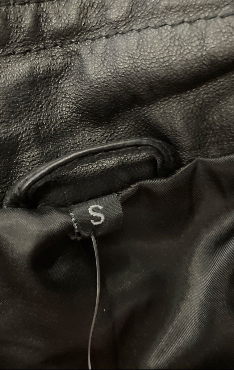 Women's Black Leather Jacket Cafe Racer Moto Full Zip Stand Collar Size S
