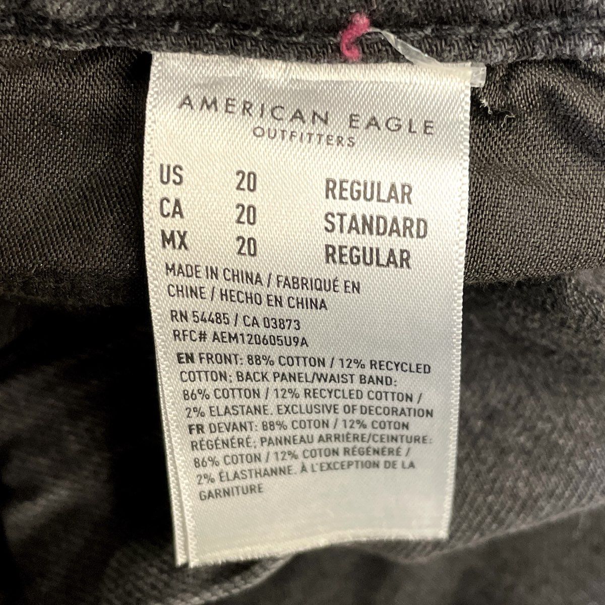American Eagle Women's Stovepipe Jeans Black Blaze Strigid High Rise Sz 20 NWT
