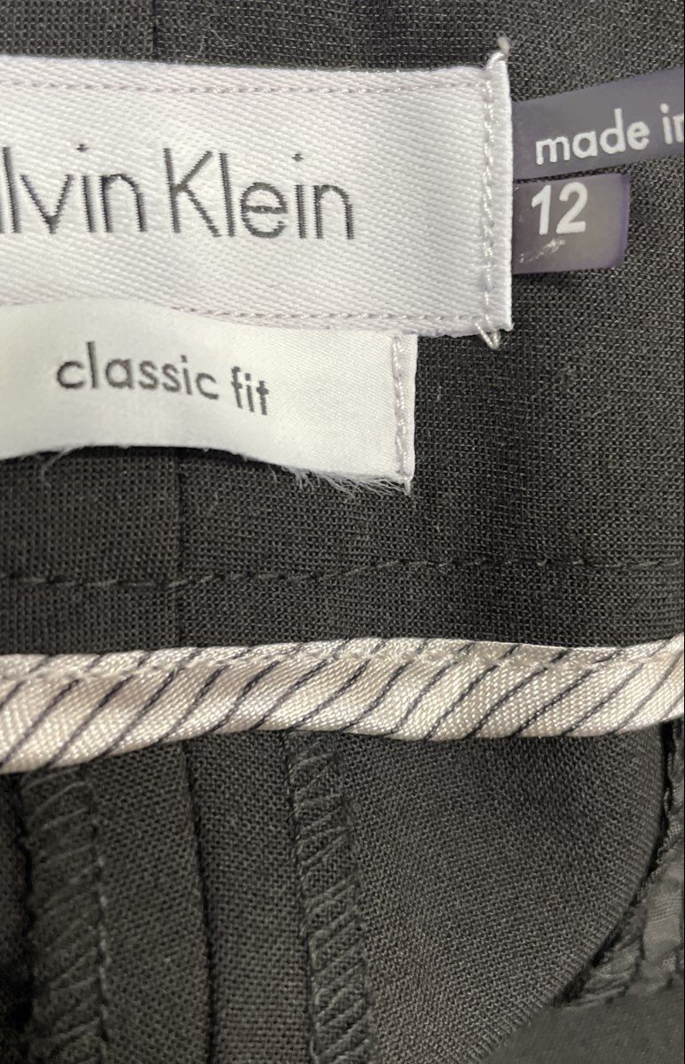 Calvin Klein Women's Black Classic Fit Dress Pants Trousers Sz 12 NWT