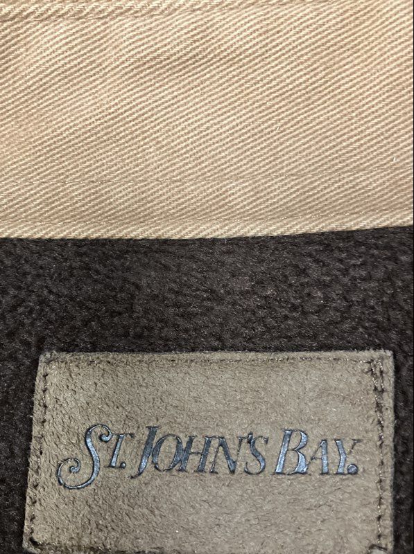 St. John's Bay Men's Tan Fleece Lined Canvas Shirt Jacket Sz Medium