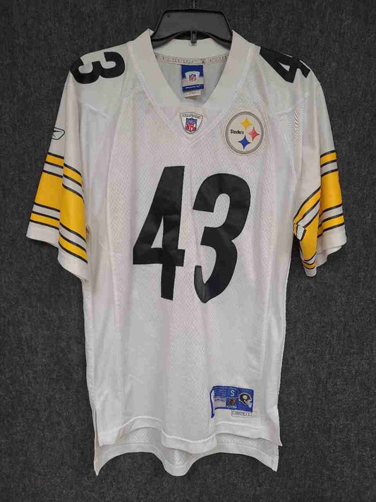 Reebok Men's Pittsburgh Steelers Troy Polamalu #43 NFL Jersey White Size S