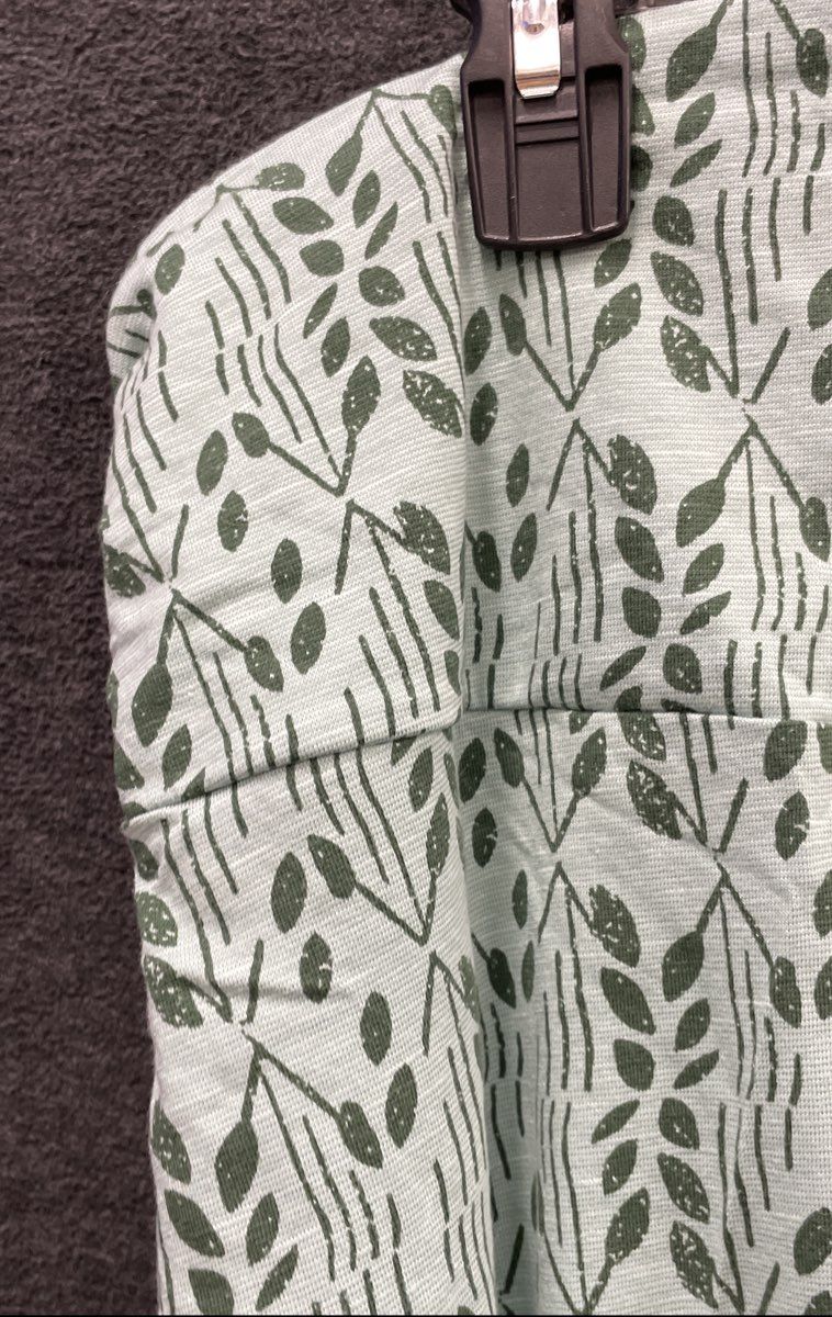 Toad & Co Women's Mint Green Botanical Leaf Print Ruched Side Skirt Size L