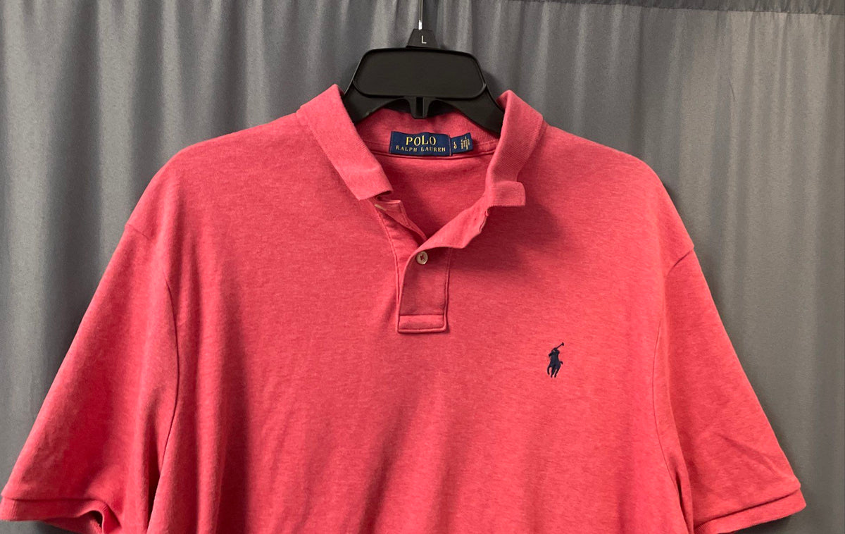 Polo Ralph Lauren Men's Salmon Pink Short Sleeve Polo Shirt Sz L