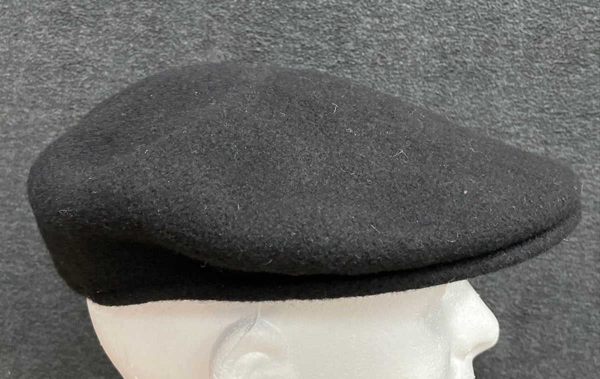 Kangol Men's 504 Flat Cap Black 100% Wool Ivy Newsboy Driving Hat Size L