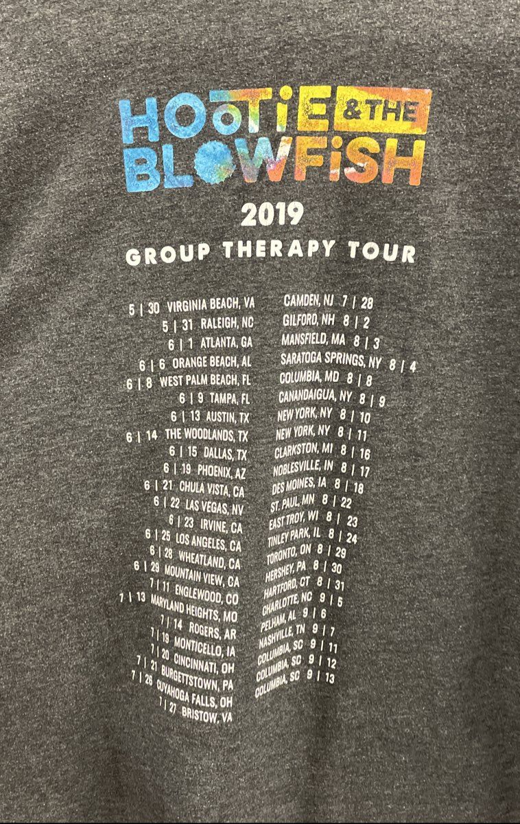 Hootie & the Blowfish 2019 Group Therapy Tour T-Shirt Sz 2XL