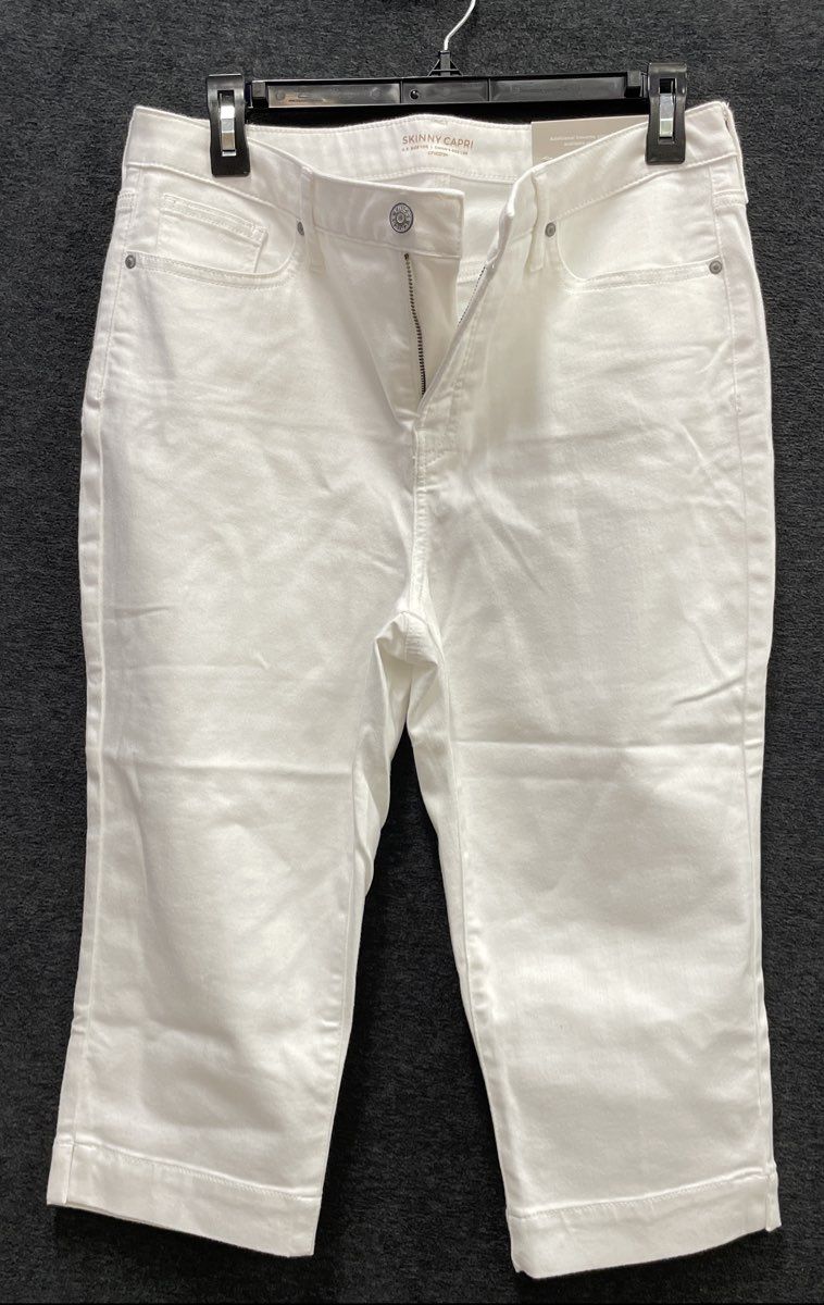 Chico's Women's Alabaster No Stain Skinny Capri Pants Sz 10R / 1.5R NWT