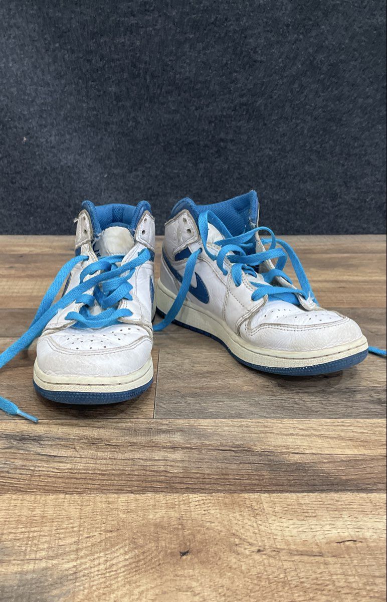 Nike Air Jordan 1 Mid Legend Blue White GS Kids Sneakers Size 4.5Y