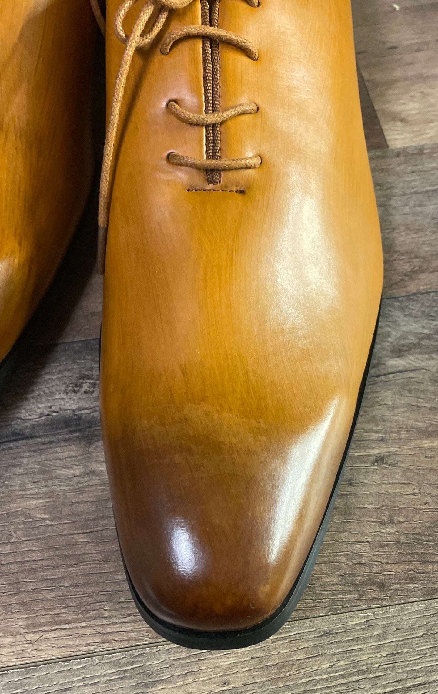 Jonsen Milan Tan Leather Plain Toe Oxford Men's Dress Shoes Size 14