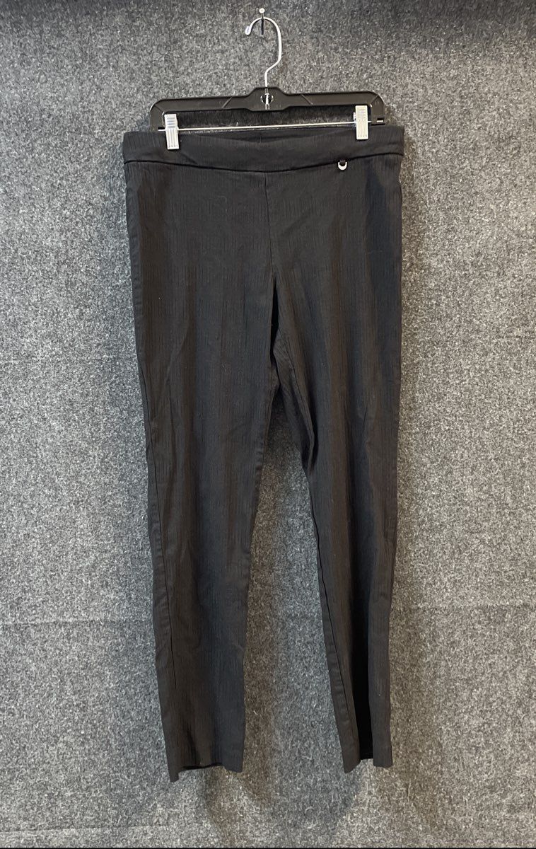 Rafaella Women's Black Comfort Pull On Textured Stretch Tapered Pants Size 12