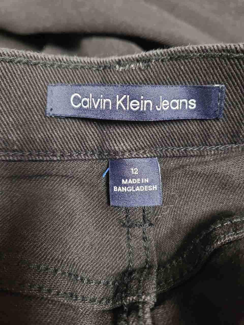 Calvin Klein Jeans Women's Black High Rise Straight Leg Denim Jeans Sz 12