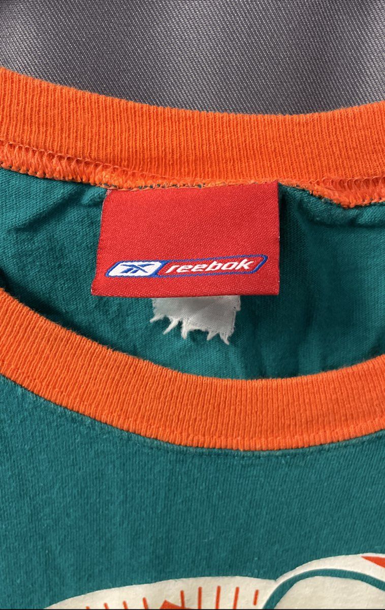Vintage 90s Miami Dolphins T-Shirt Single Stitch Reebok Raglan Sz XL