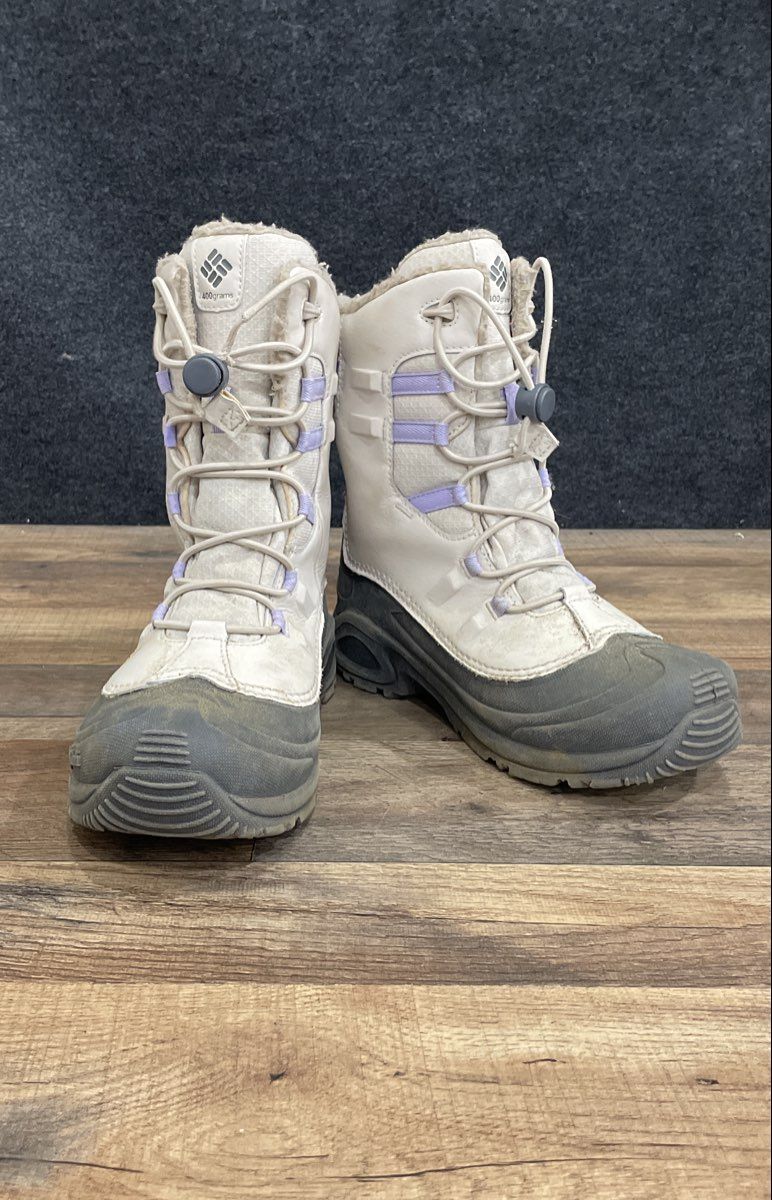 Columbia Bugaboot Plus III Omni-Heat White Grey Snow Boots Women's Size 6