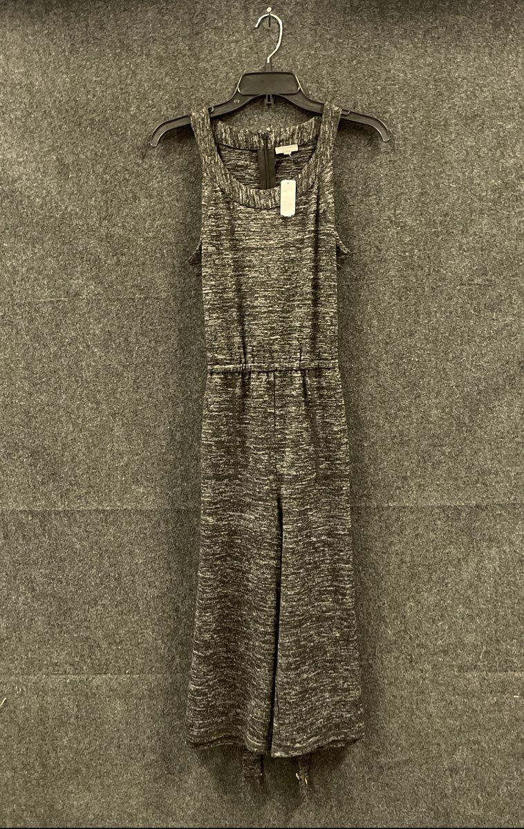 T by Talbots Women's Gray Marled Knit Sleeveless Wide Leg Jumpsuit Sz PM NWT