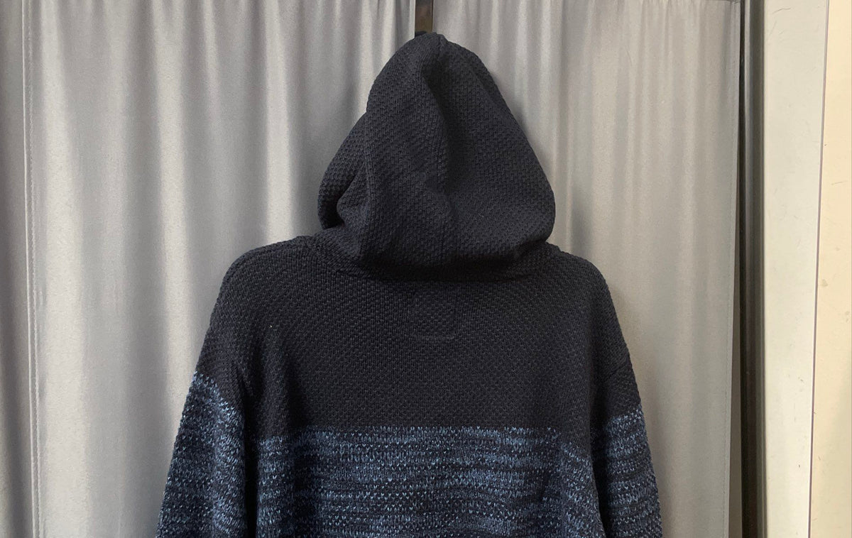 XRAY Men's Blue Pullover Hoodie Sweater Textured Knit Marl Sz 2XL NWT