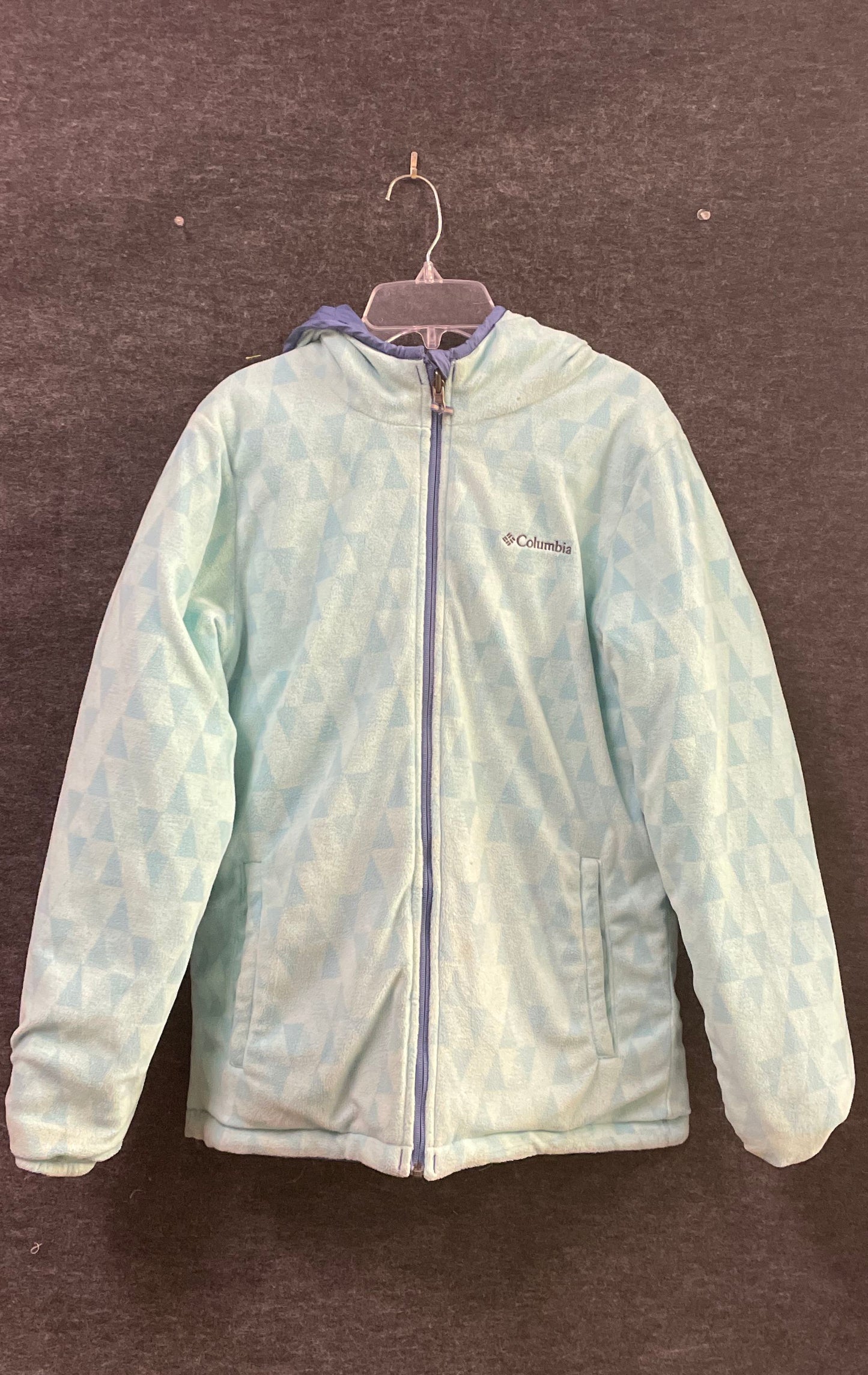 Columbia Kids Blue Reversible Insulated Puffer Fleece Jacket Sz XL 18/20