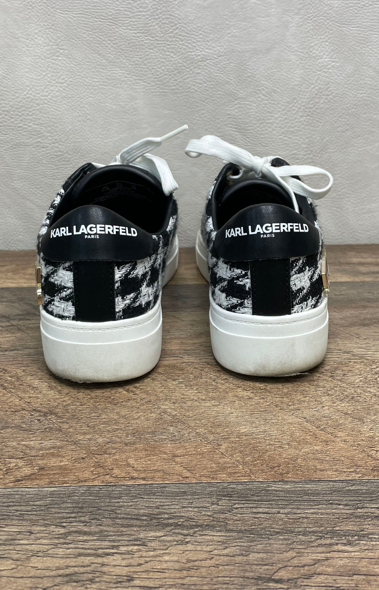 Karl Lagerfeld Paris Cate Pins Houndstooth Sneakers Women's Size 6.5