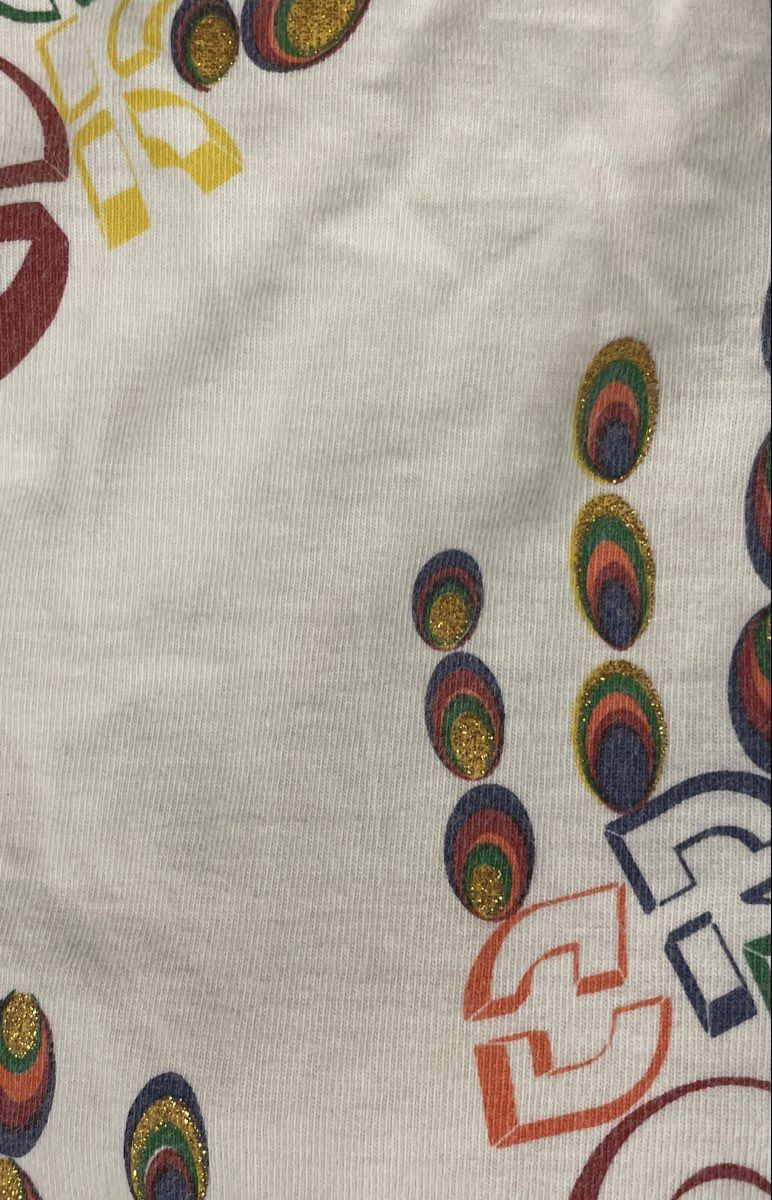 Vintage Y2K Brock All Over Print Polo Shirt Lion Crest Glitter Mens Sz 2XL