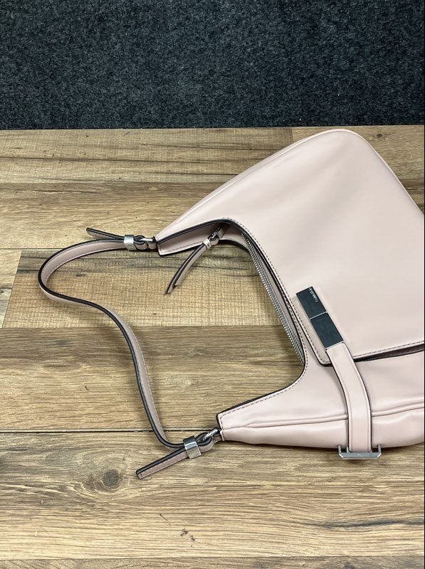 Calvin Klein Blush Pink Small Shoulder Bag Silver Hardware Buckle Detail