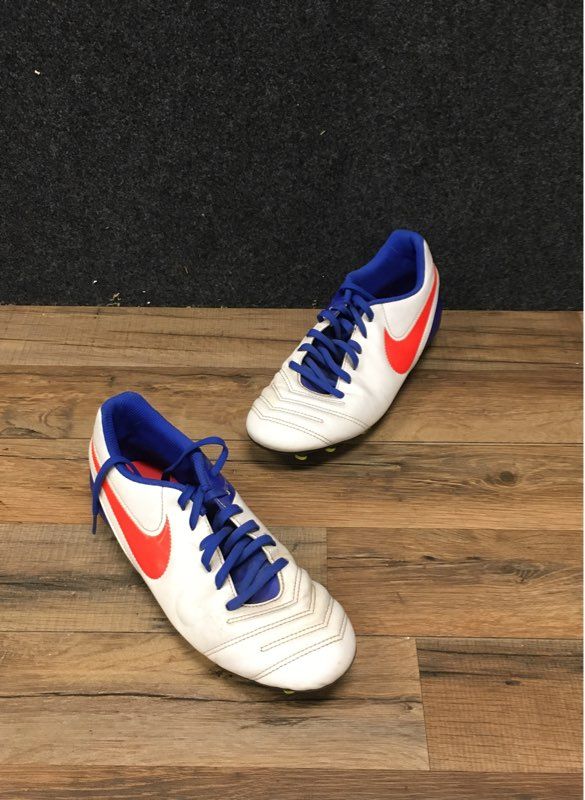 Nike Tiempo Rio III FG White Blue Lagoon Soccer Cleats Womens Size 9