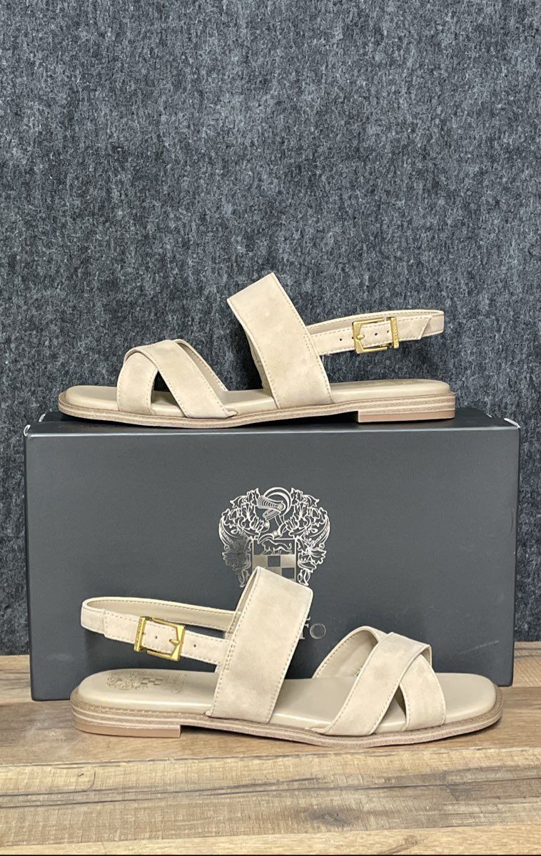 Vince Camuto Naima Tan Strappy Flat Slingback Sandals Women's Size 9.5