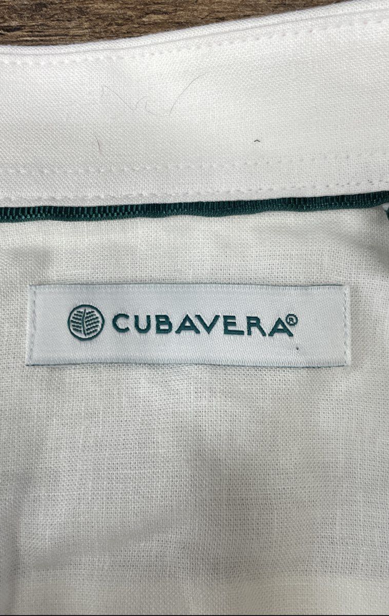 Cubavera Men's Short Sleeve Button Up Shirt Brilliant White CUWSD072 NWT Sz M