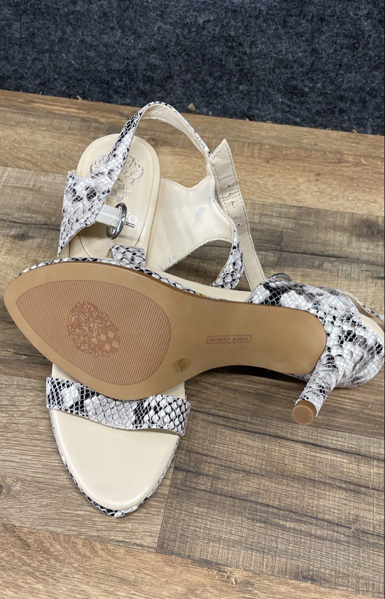 Vince Camuto Lynona Snakeskin Print Strappy High Heel Sandals Women's Size 7M