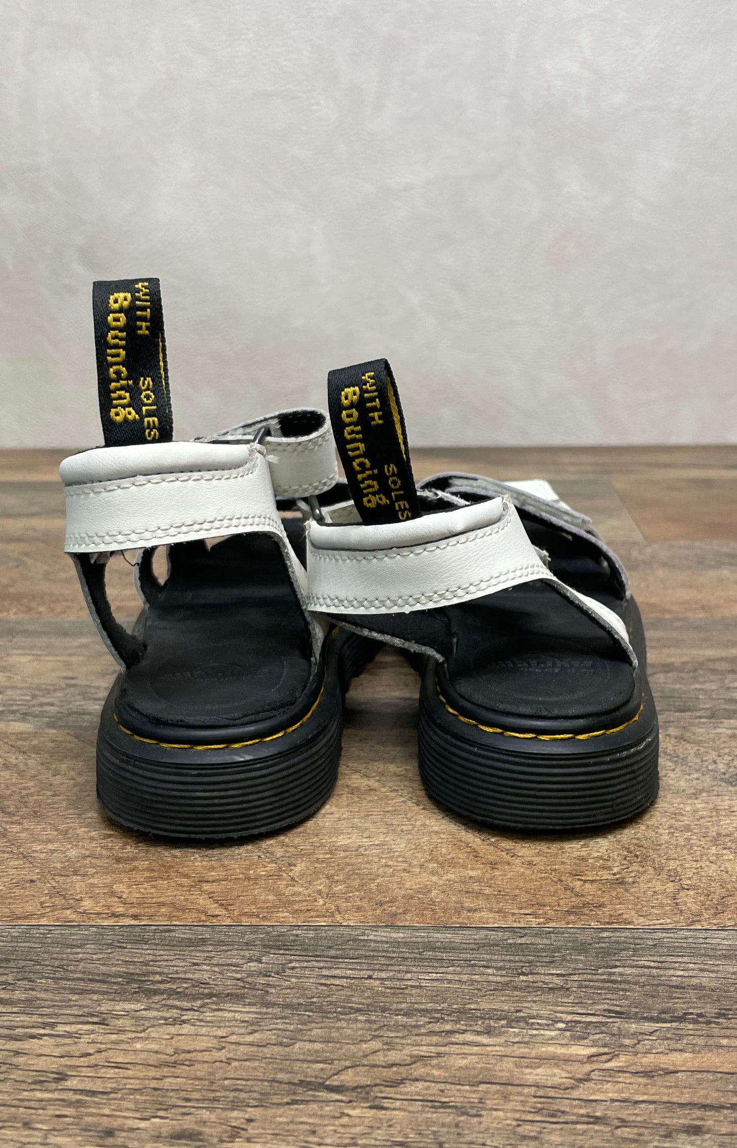 Dr. Martens Klaire J White Leather Triple Strap Youth Sandals Size 1