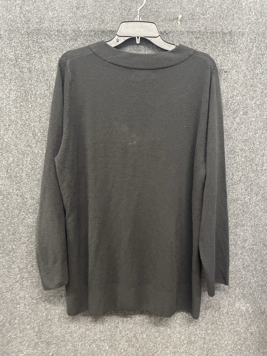 Carolyn Taylor Women's Black Beaded V-Neck Pullover Sweater NWT Sz 2X