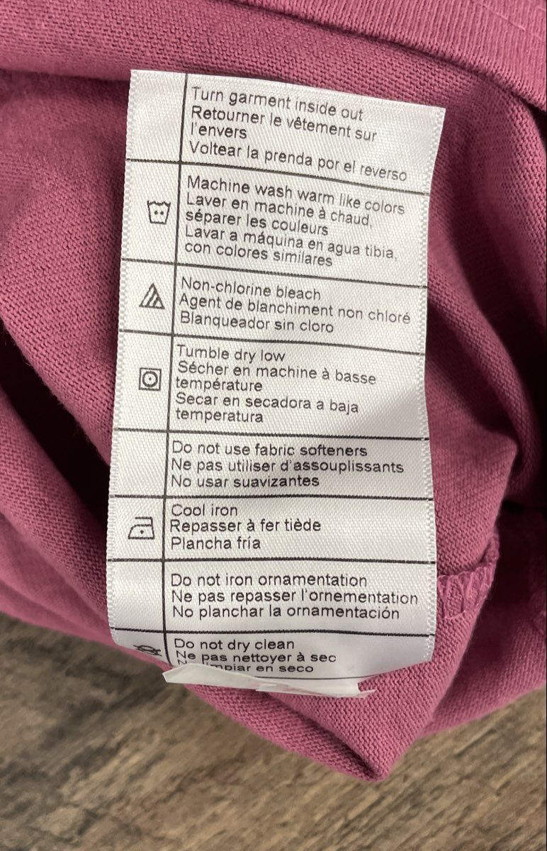 Carhartt Women's Pink Loose Fit Long Sleeve Logo Graphic T-Shirt Sz M 8-10