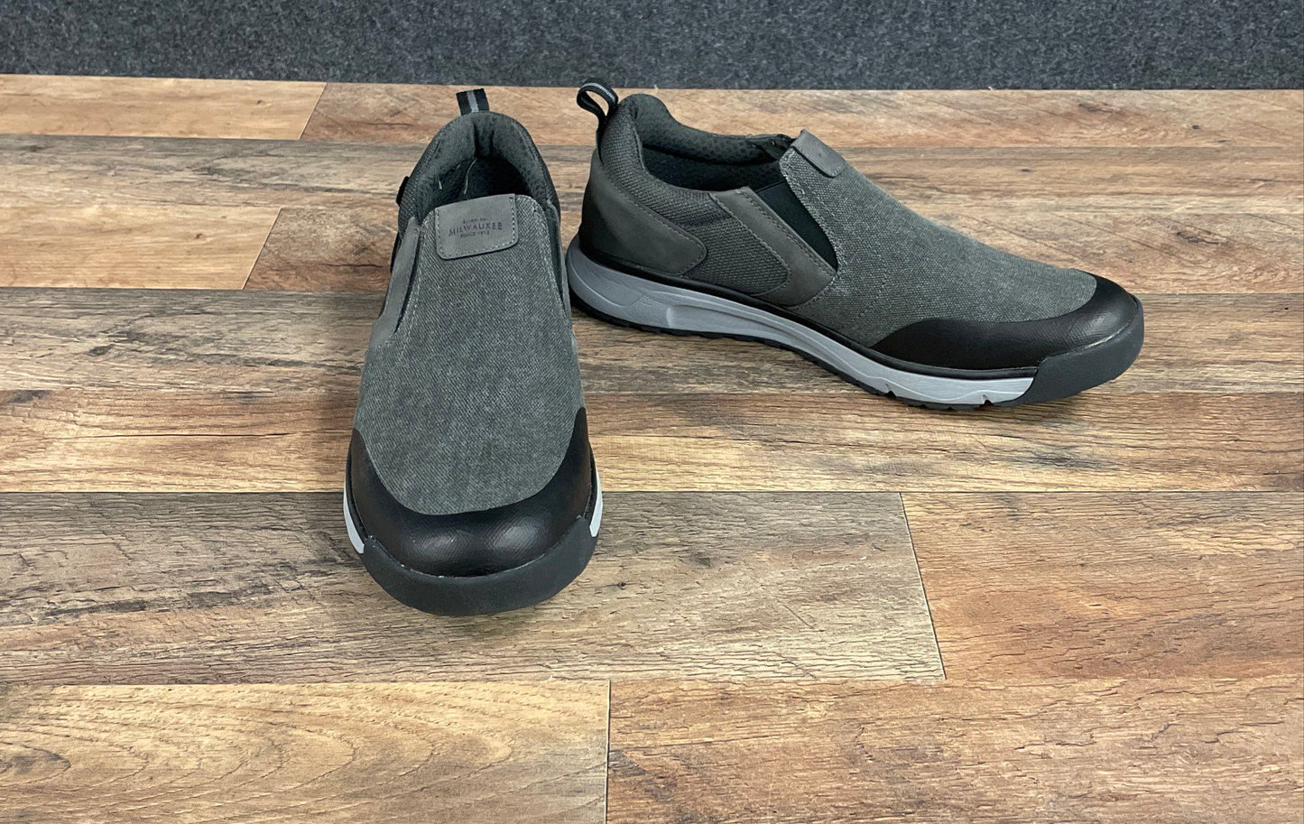 Nunn Bush Brewery Dark Grey Slip-On Comfort Walking Shoes Men's Size 12W