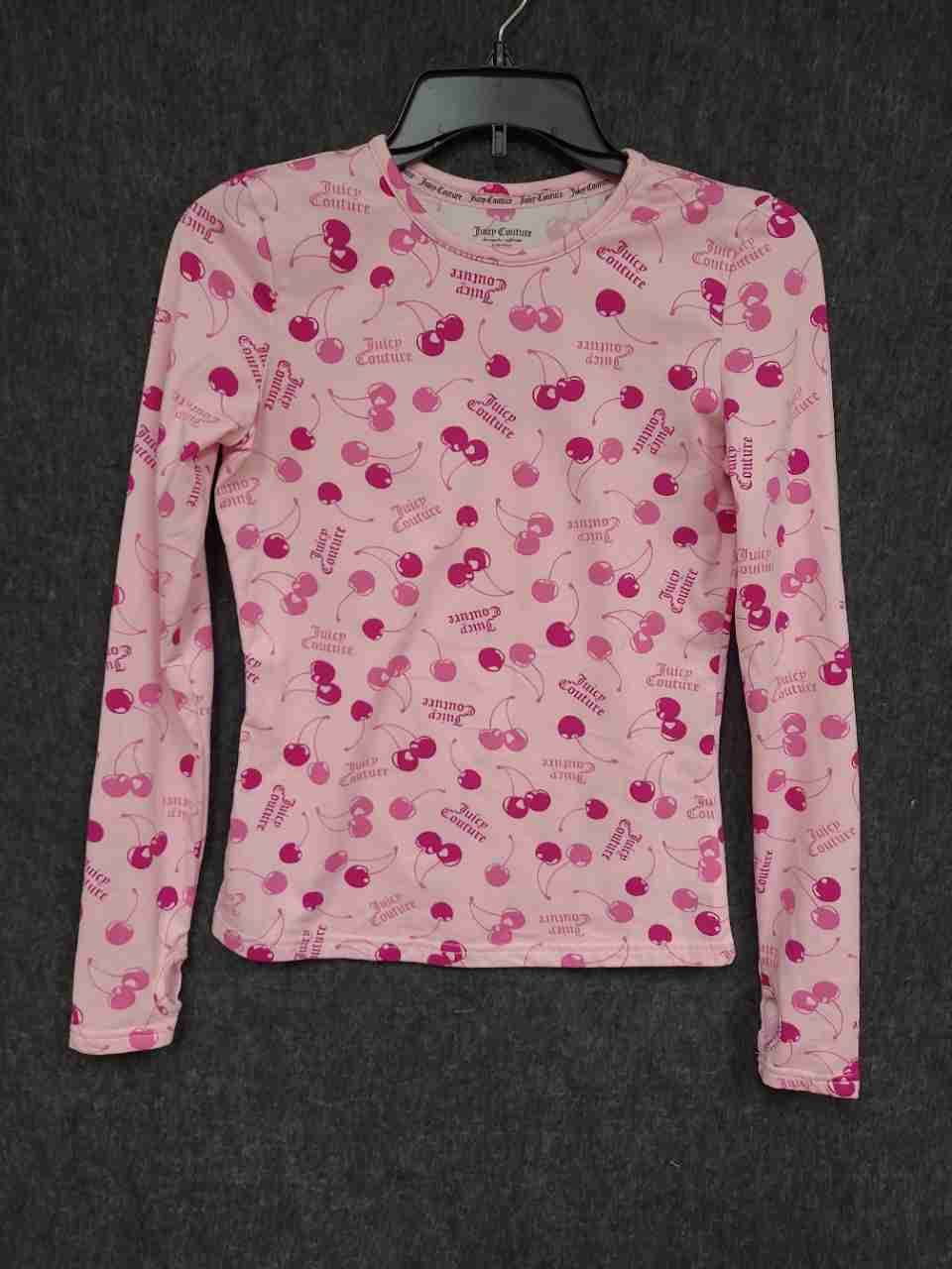 Juicy Couture Women's Pink Cherry Print Sleepwear Pajama Set Top Leggings Sz S
