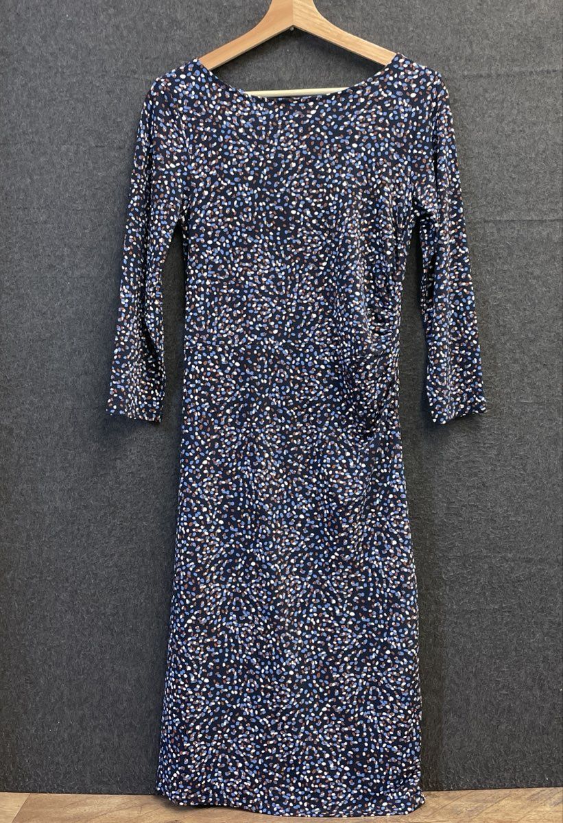 Ann Taylor Factory Women's Blue Abstract Print 3/4 Sleeve Dress NWT Size S