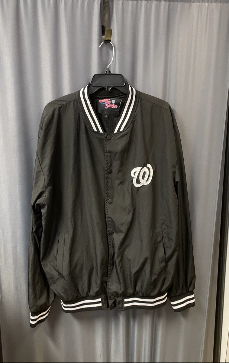 Art of the Game Washington Nationals Men's Black Nylon Windbreaker Jacket Sz XL