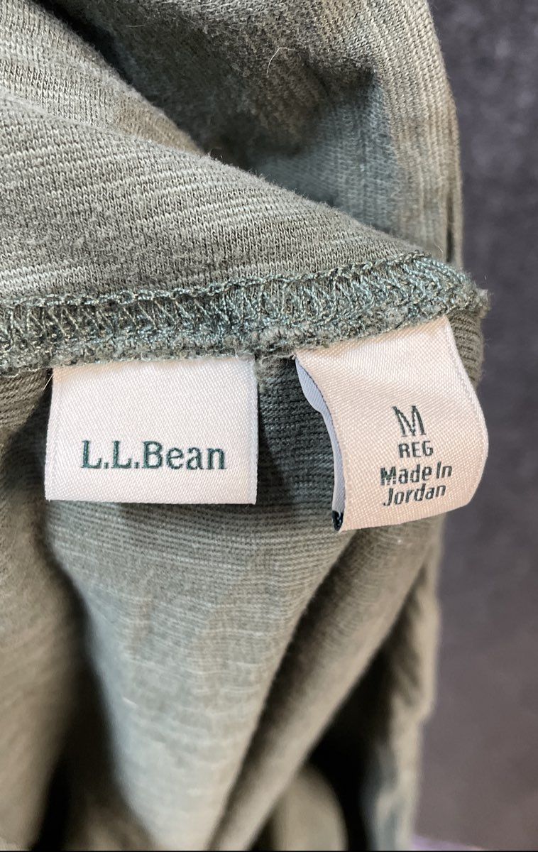 L.L. Bean Women's Skirt Green Heathered Ruched Knit Cotton Tencel Blend Sz M