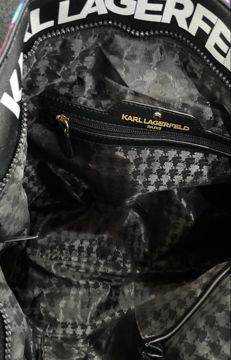 Karl Lagerfeld Multicolor K/Karl Patch Large Tote Bag Black Handles