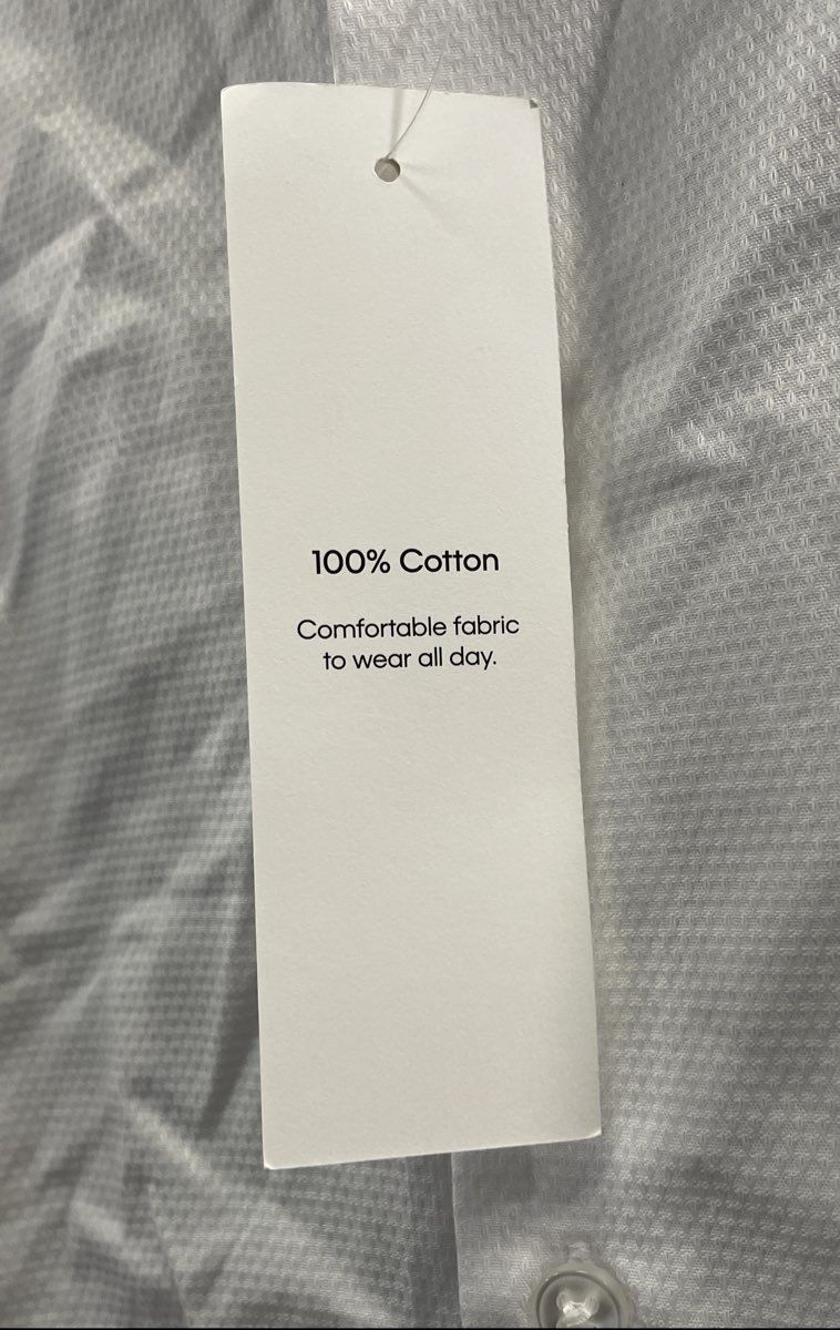 Calvin Klein Men's White Slim Fit Dobby Dress Shirt Sz 17 34-35 XL NWT