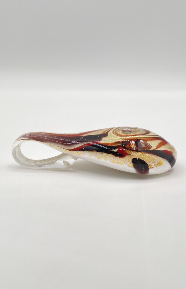 Murano Italy Lampwork Art Glass Teardrop Pendant 14.2g