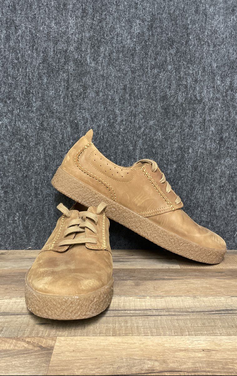 Clarks Streethill Lace Tan Leather Casual Lace Up Trainers Men's Size 10.5