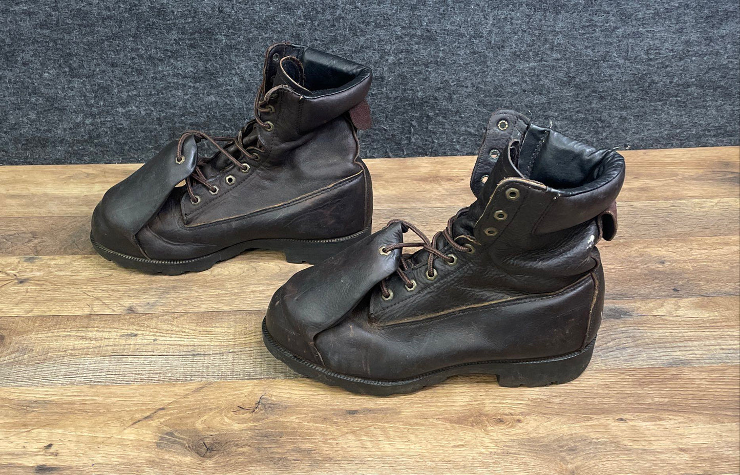 Lehigh Dark Brown Leather Metatarsal Guard Safety Toe Work Boots Size 11