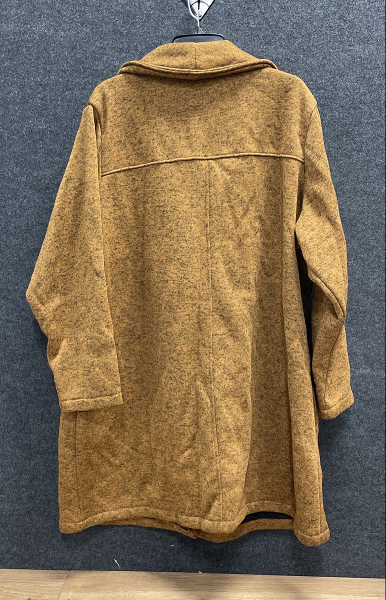 Steve Madden Women's Brown Heathered Open Front Wide Lapel Coat Sz 3X
