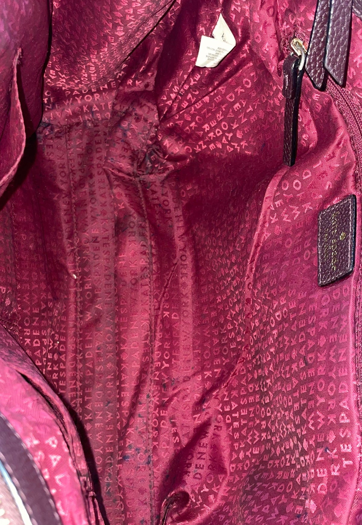 Kate Spade Burgundy Pebbled Leather Satchel Shoulder Bag Gold Hardware