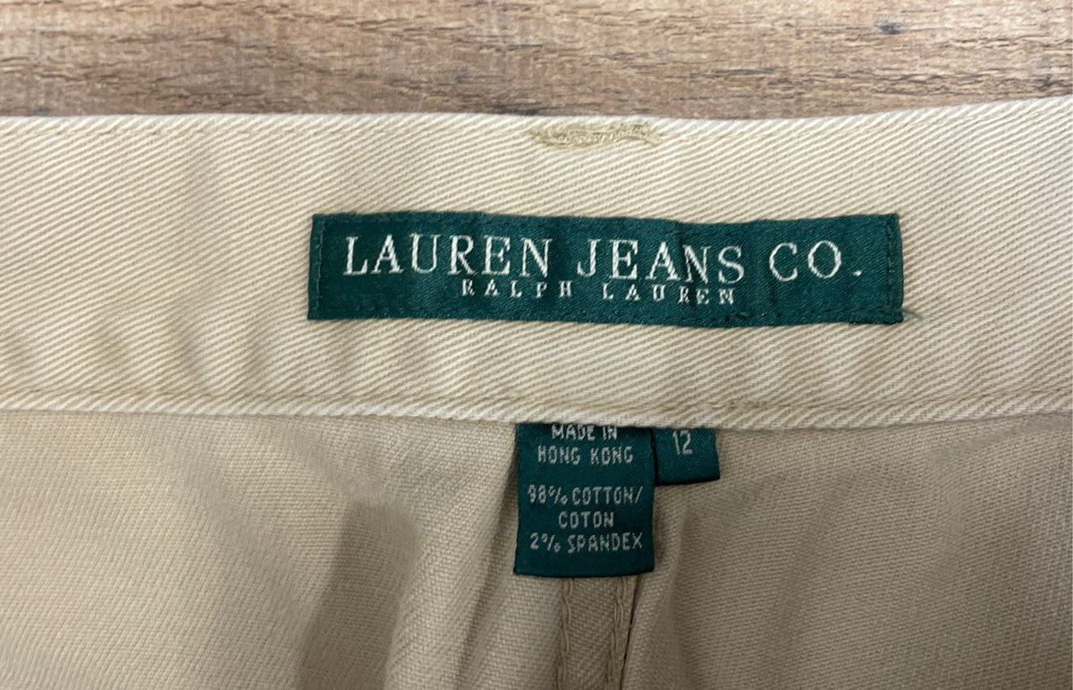 Vintage Y2K Lauren Jeans Co Ralph Lauren Women's Beige Studded Jeans Sz 12