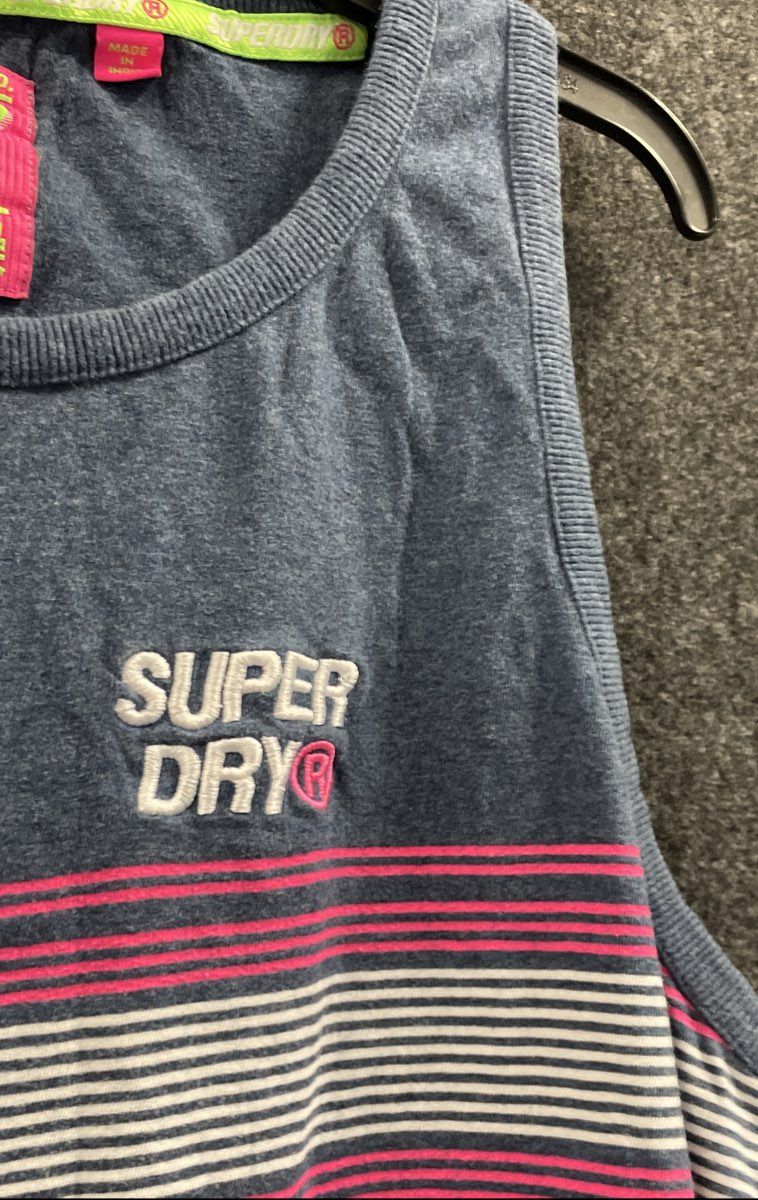 Super Dry Blue Tank Top Shirt Women's Size XL