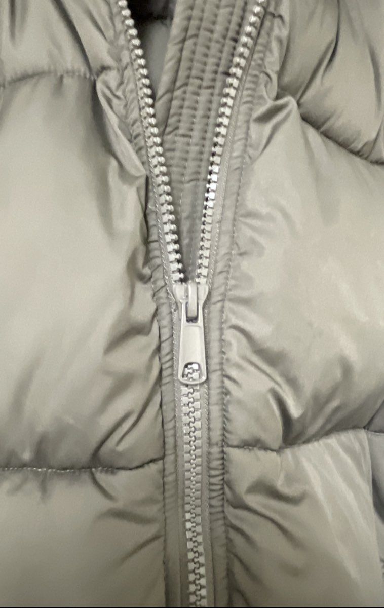 H&M Women's Olive Green Hooded Full Zip Quilted Puffer Coat Size L