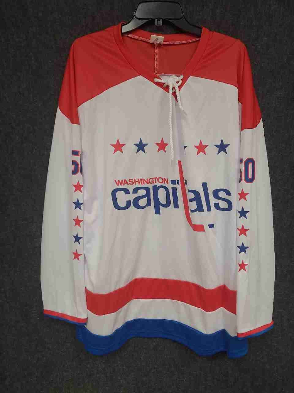 Coyote Washington Capitals Men's Hockey Jersey Lace Up Neck White #50 Sz XL